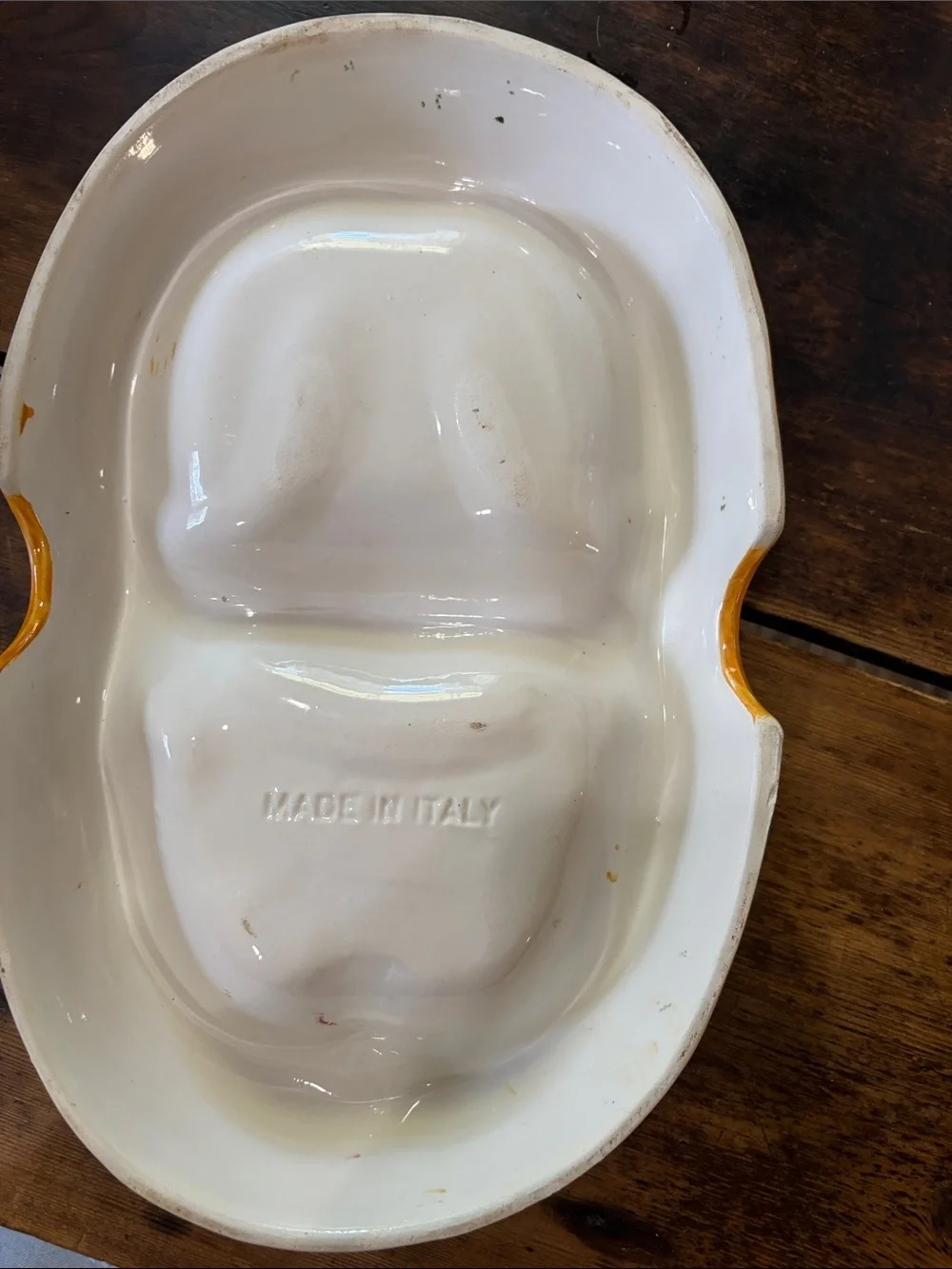 Whimsical Mid Century Modern Italian Ceramic Cat Food and Water Bowl